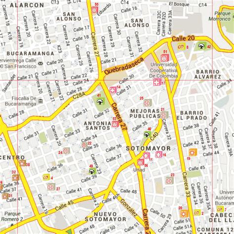 mapa de bucaramanga y sus barrios