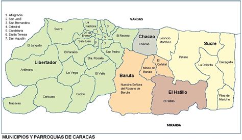 mapa de caracas y sus parroquias