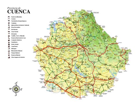 mapa de carreteras cuenca