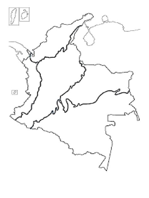 mapa de colombia y sus regiones para colorear