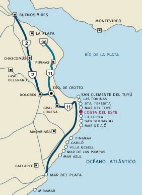 mapa de costa del este argentina