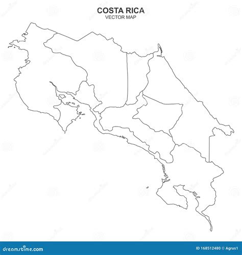 mapa de costa rica en blanco