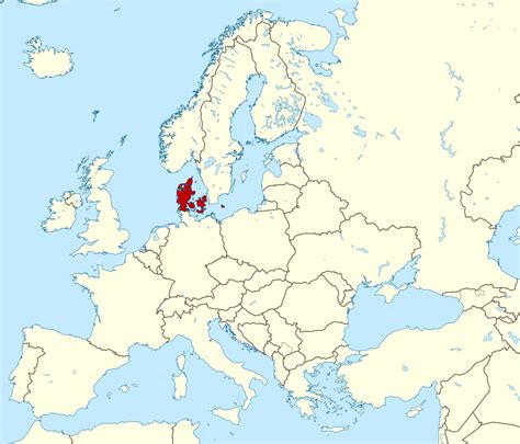 mapa de dinamarca en europa