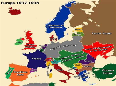mapa de europa en 1933