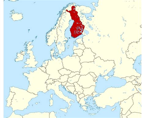 mapa de finlandia en europa