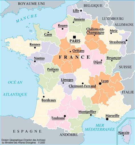 mapa de francia con sus ciudades