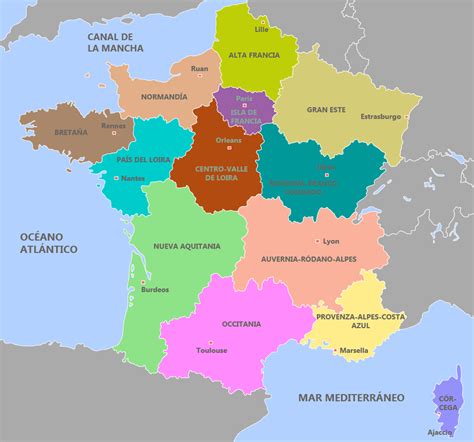 mapa de francia y alrededores