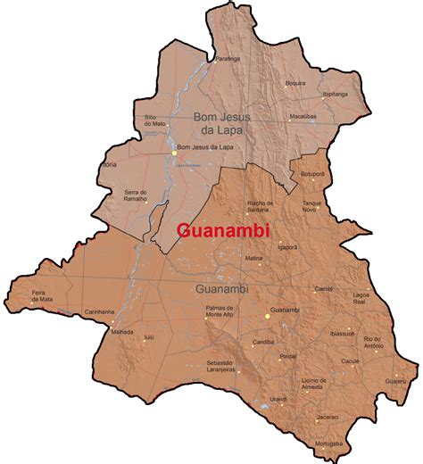 mapa de guanambi bahia