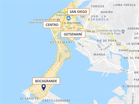 mapa de hoteles en cartagena