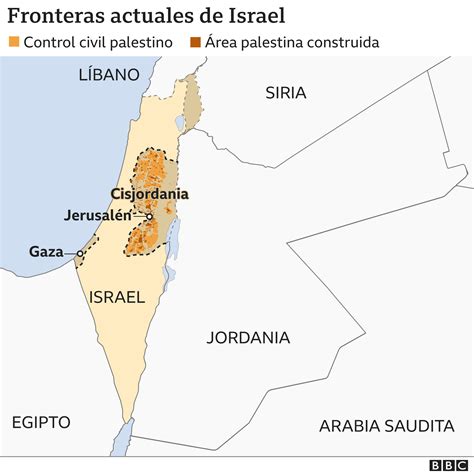 mapa de israel y palestina actual