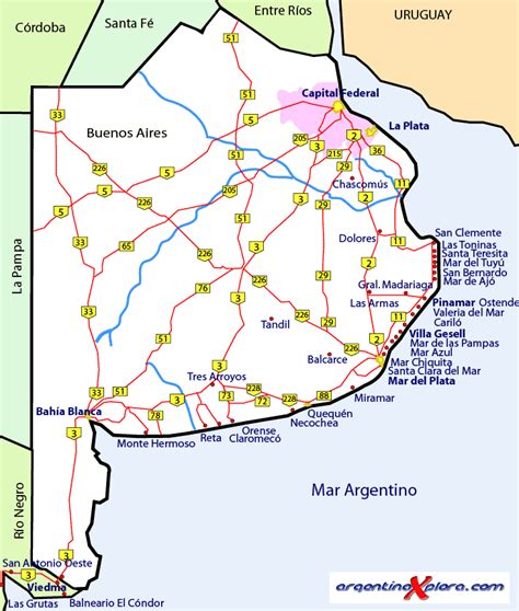 mapa de la costa argentina
