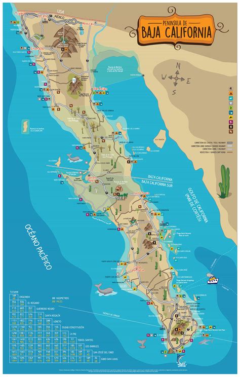 mapa de la peninsula de baja california