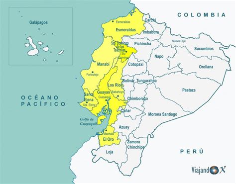 mapa de la provincia de la costa