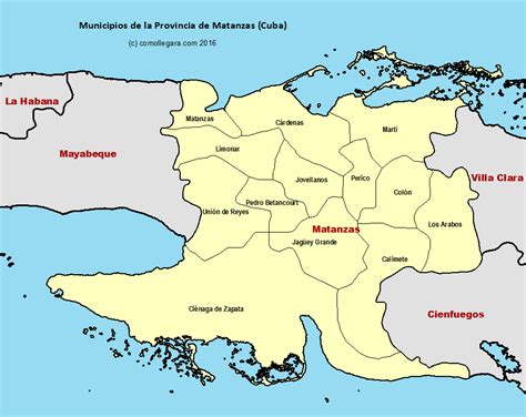 mapa de la provincia de matanzas cuba
