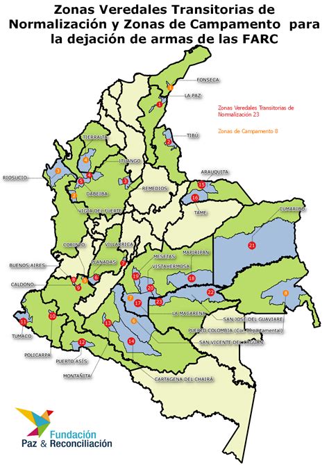 mapa de las farc en colombia