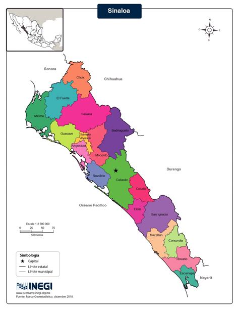 mapa de sinaloa con municipios