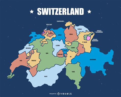 mapa de suiza con cantones