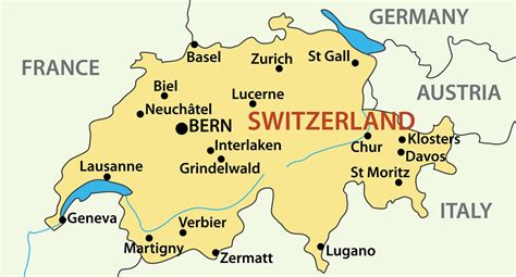 mapa de suiza con ciudades