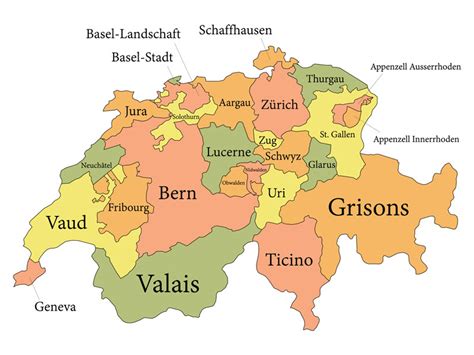 mapa de suiza por cantones