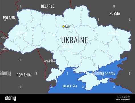 mapa de ucrania y sus fronteras