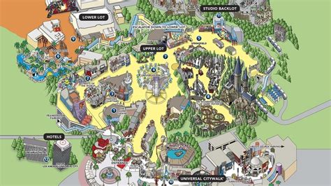 mapa de universal studios hollywood