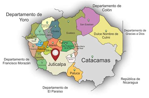 mapa del departamento de olancho honduras