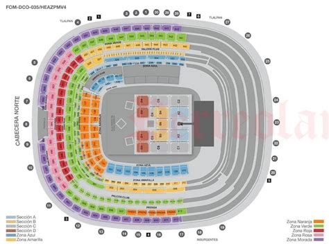 mapa del estadio azteca bad bunny