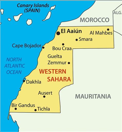 mapa del sahara occidental