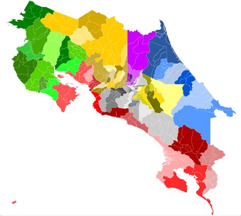 mapa distritos de costa rica