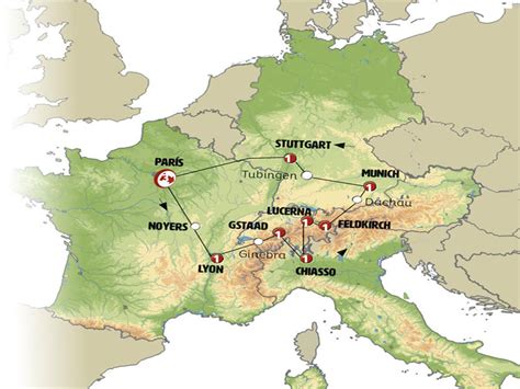 mapa francia y suiza