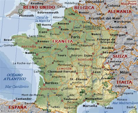 mapa geografico de francia