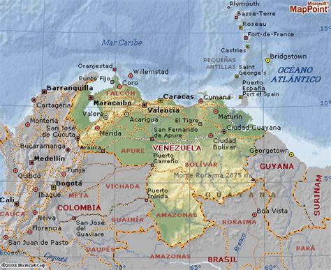 mapa geografico de venezuela
