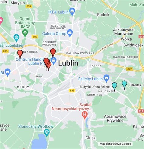 mapa google 2023 lublin