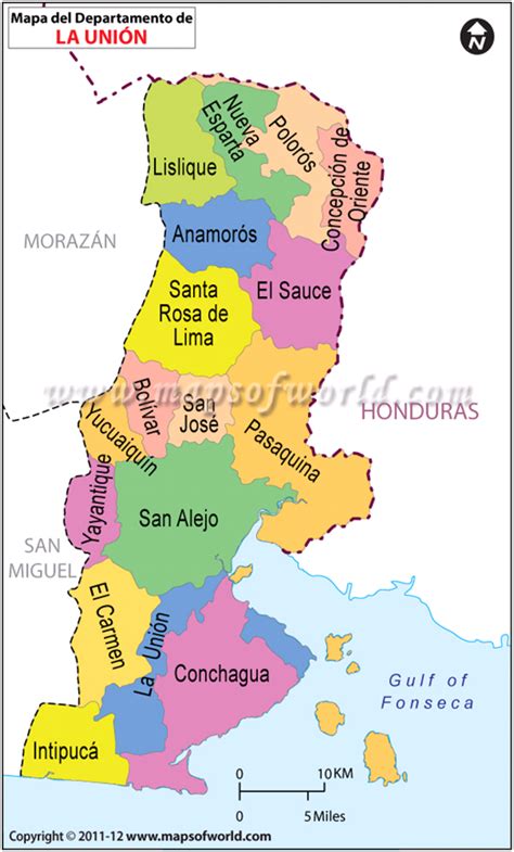 mapa la union el salvador