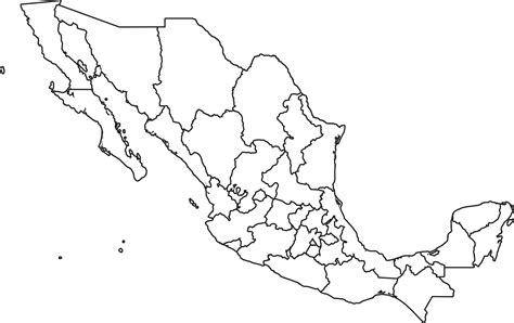 mapa mexico en blanco