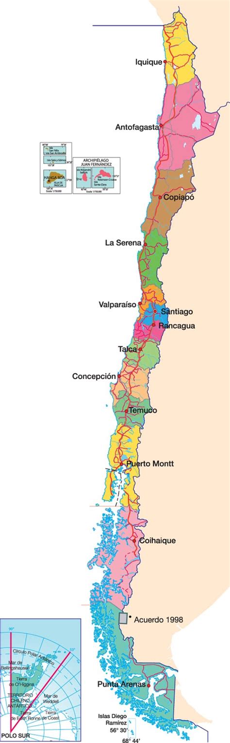 mapa politico de chile