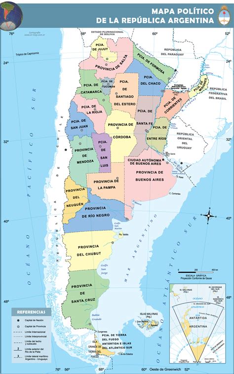 mapa politico de la republica argentina