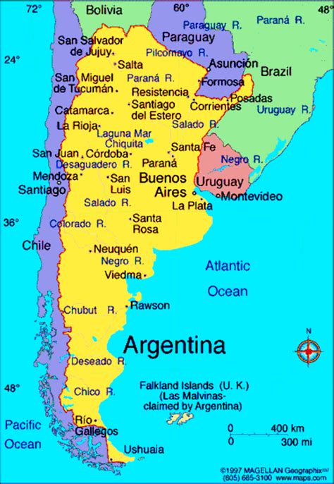 mapa sul da argentina