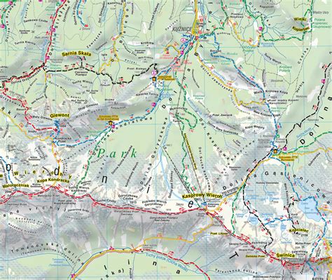 mapa szlaki turystyczne tatry