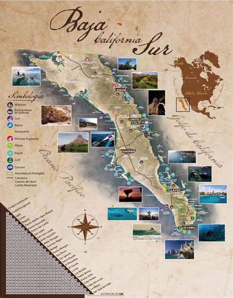 mapa turistico de baja california sur