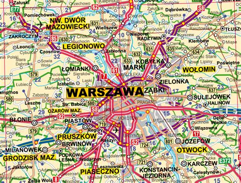 mapa warszawa i okoliczne miejscowosci