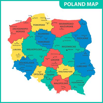 mapa z regionami polski