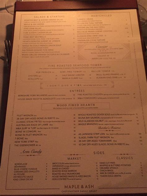 maple and ash chicago menu