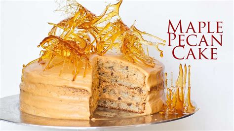 maple pecan cake with salted caramel frosting