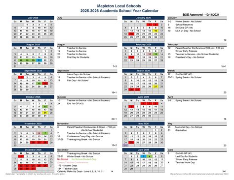Mapleton Public Schools Calendar