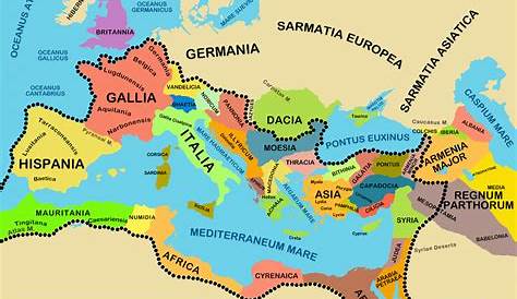 Mappa dell'Impero Romano al tempo di Gesu` e alla massima espansione