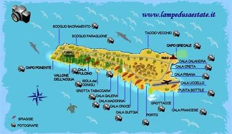 Mappa Di Lampedusa Karte Von (Insel In Italien, Sizilien) Welt