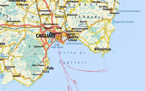 mappa dei cagliari vicino al mare