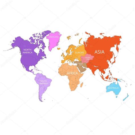 mappa del mondo con continenti