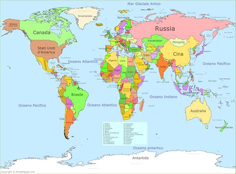 mappa di tutto il mondo